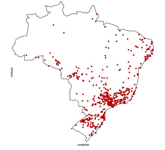 Projetos nas regiões brasileiras
